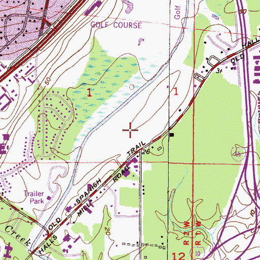 Topographic Map of Dobbs Industrial Park, AL