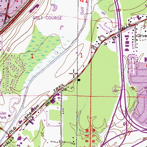Topographic Map of Spring Valley Commercial Park, AL