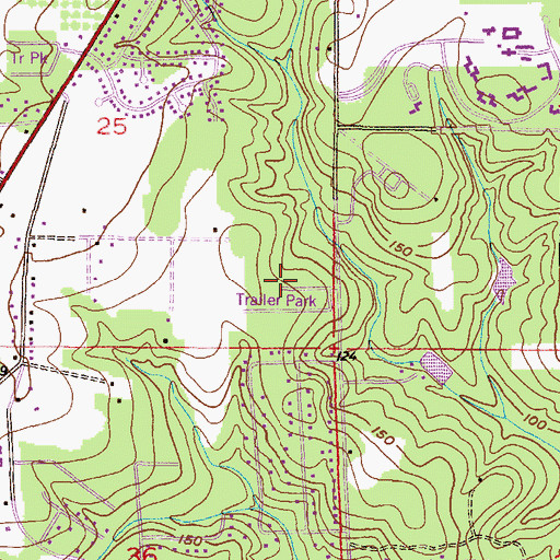 Topographic Map of Magnolia Pointe Manufactured Home Community, AL