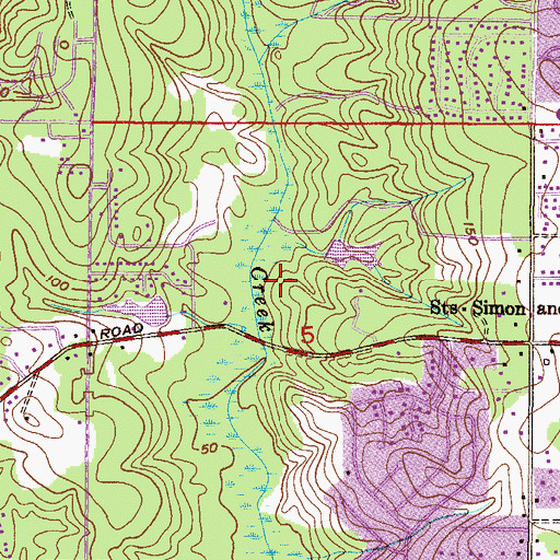 Topographic Map of Brookside Retirement Community, AL