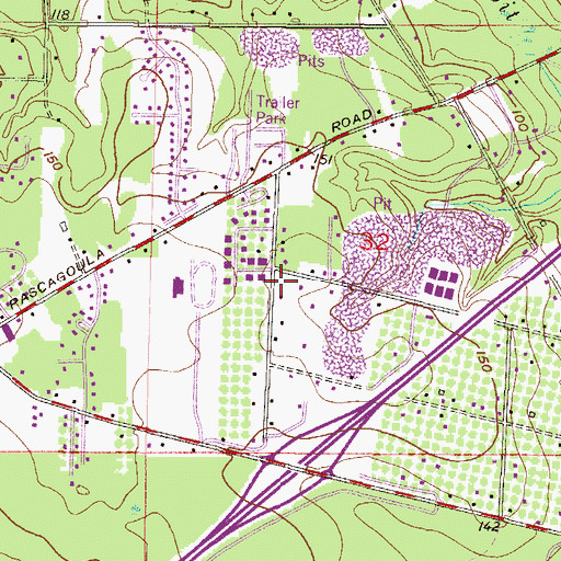 Topographic Map of Miller Trailer Park, AL