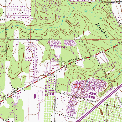 Topographic Map of Country Mobile Home Park, AL