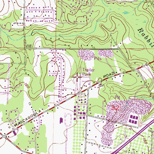 Topographic Map of Magnolia Mobile Home Park, AL