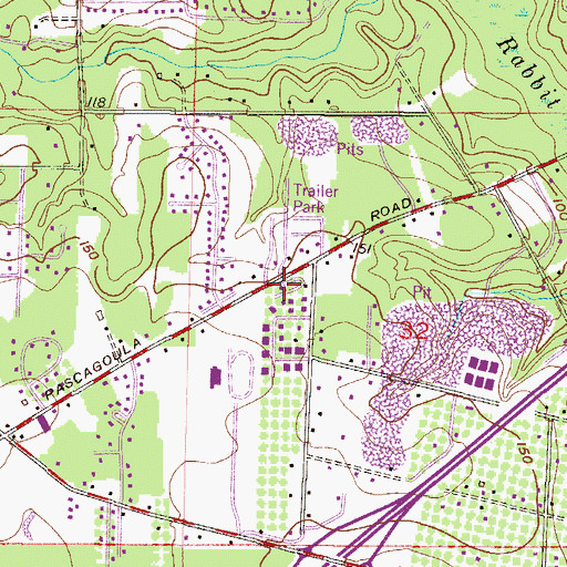 Topographic Map of Wandas Mobile Home Park, AL