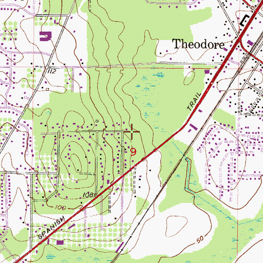 Topographic Map of Southern Breeze Mobile Home Park, AL