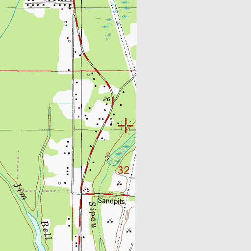 Topographic Map of Little Saint Louis Church Cemetery, AL