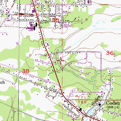 Topographic Map of Catholic Cemetery, AL