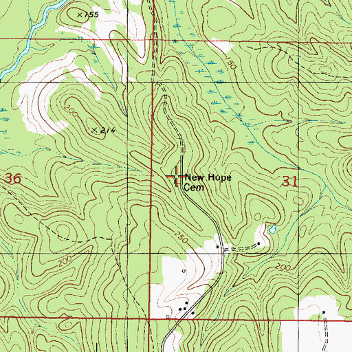 Topographic Map of Baxter Will Cemetery, AL