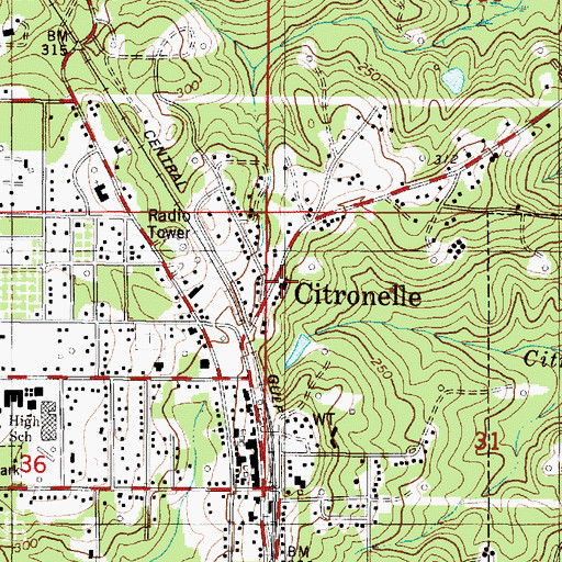 Topographic Map of Shiloh Baptist Church, AL