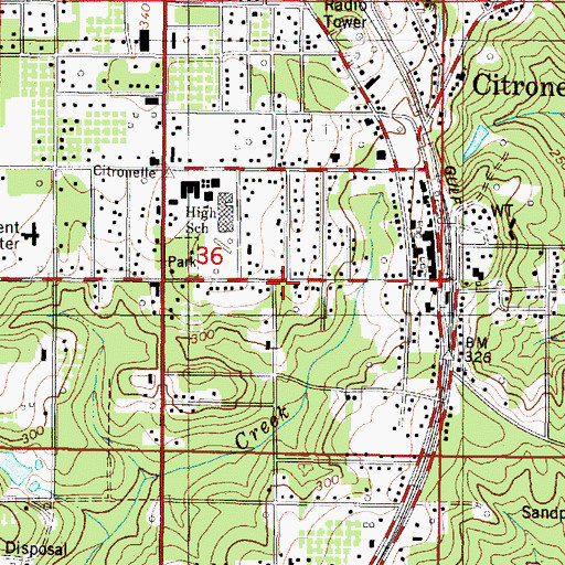 Topographic Map of Saint Thomas Aquinas Catholic Church, AL