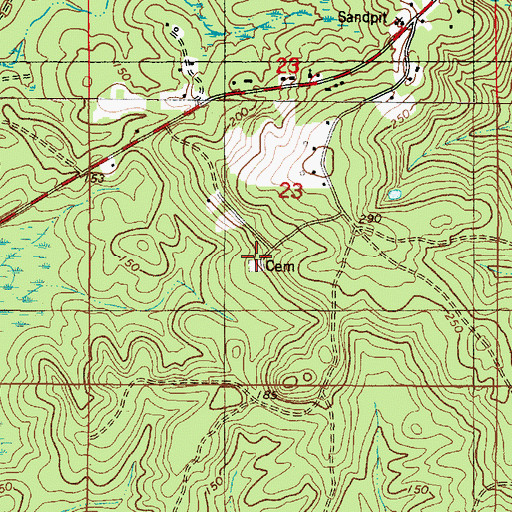 Topographic Map of Frazier Cemetery, AL
