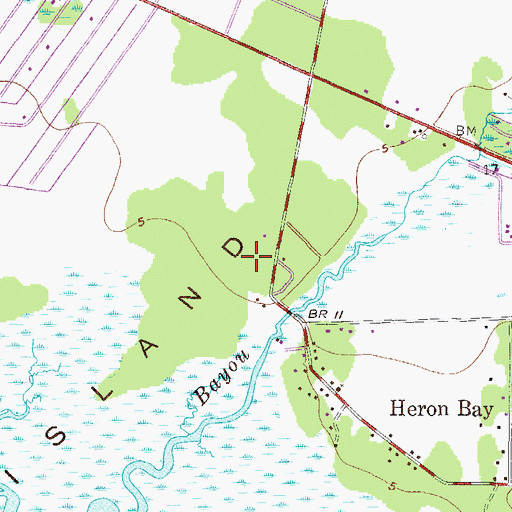 Topographic Map of First Baptist Church of Coden, AL