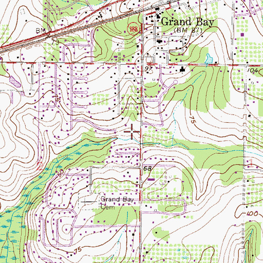 Topographic Map of First United Methodist Church, AL