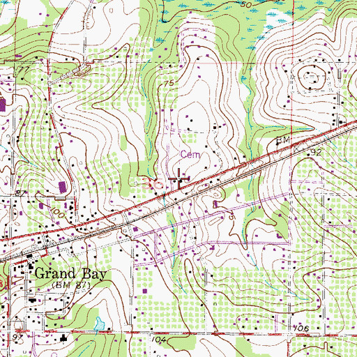 Topographic Map of First Assembly of God Church, AL
