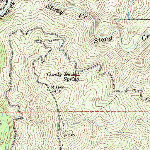 Topographic Map of Candy Bucket Spring, CA