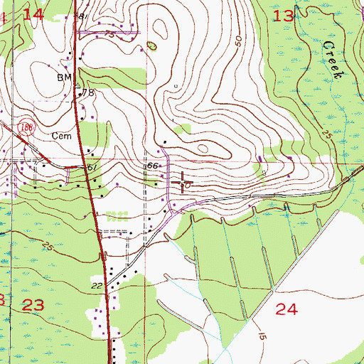 Topographic Map of First United Methodist Church, AL