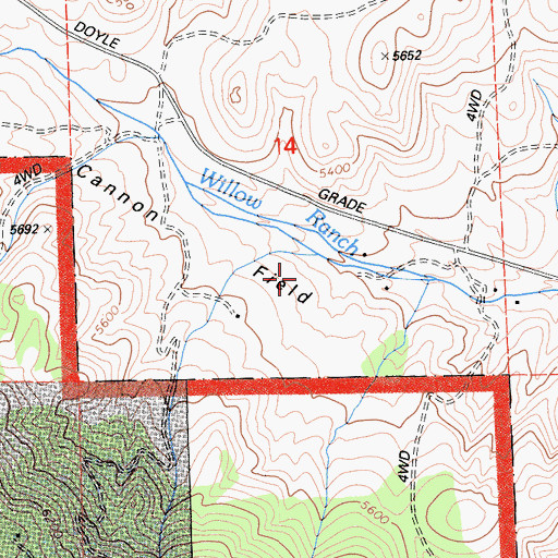 Topographic Map of Cannon Field, CA