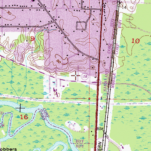Topographic Map of Fellowship Baptist Church, AL