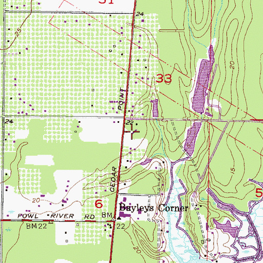 Topographic Map of South Mobile First Baptist Church, AL