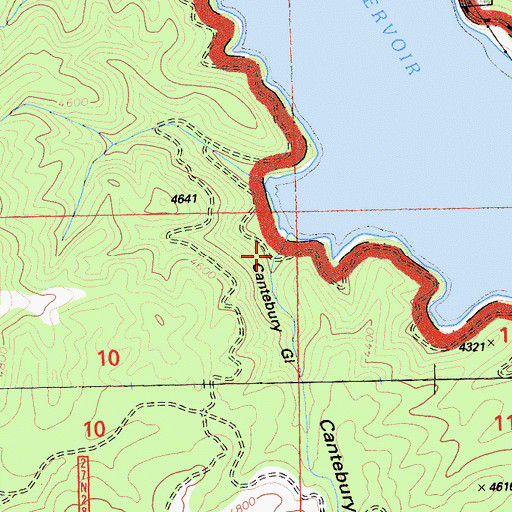 Topographic Map of Cantebury Gulch, CA