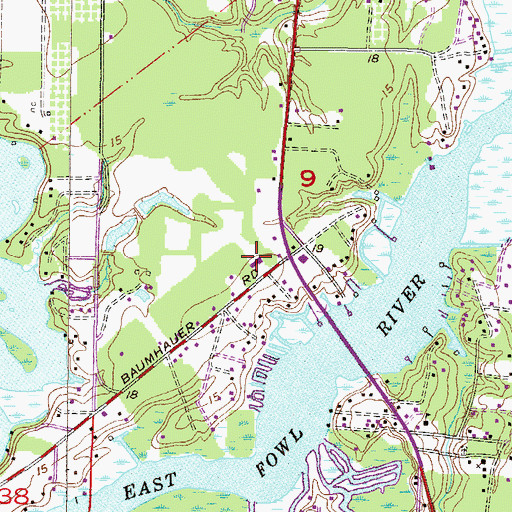 Topographic Map of Baumhauer Road Baptist Church, AL