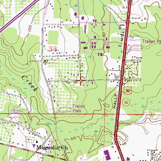 Topographic Map of Good Shepherd Church, AL