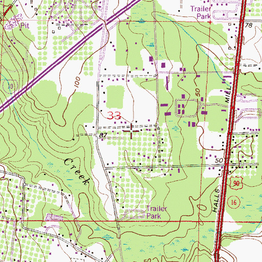 Topographic Map of Heritage Presbyterian Church, AL