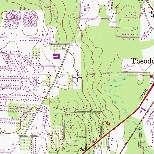 Topographic Map of Theodore United Methodist Church, AL