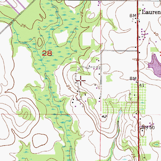 Topographic Map of Lundy Cemetery, AL