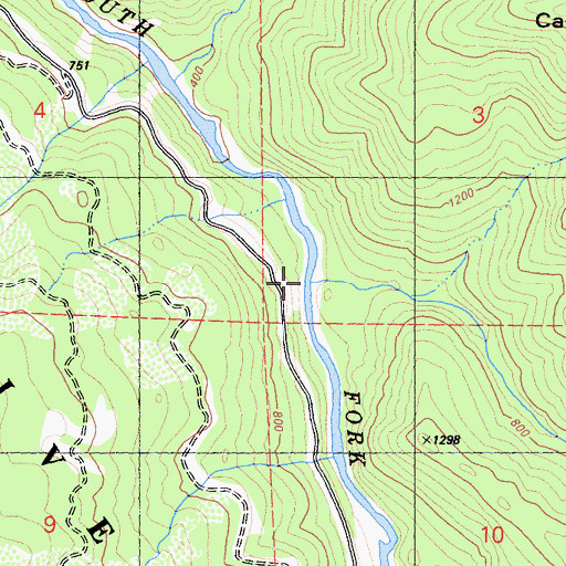 Topographic Map of Canthook Creek, CA