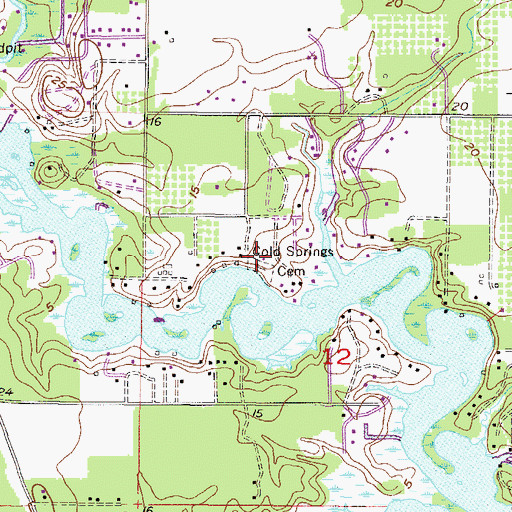 Topographic Map of Roberts Cemetery, AL