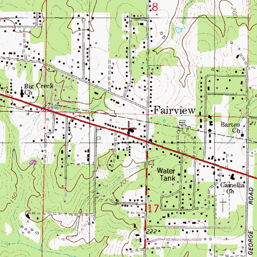 Topographic Map of Grace Assembly of God Church, AL