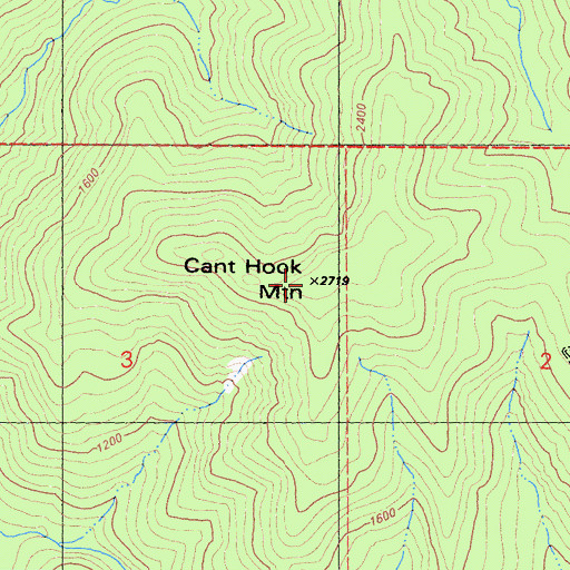 Topographic Map of Canthook Mountain, CA