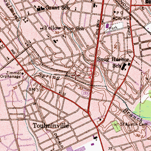 Topographic Map of Pilgrim Rest Baptist Church, AL