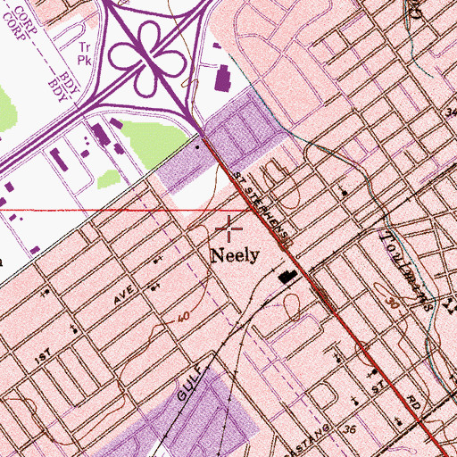 Topographic Map of Walls of Salvation and Gates of Praise Ministry of Christ, AL