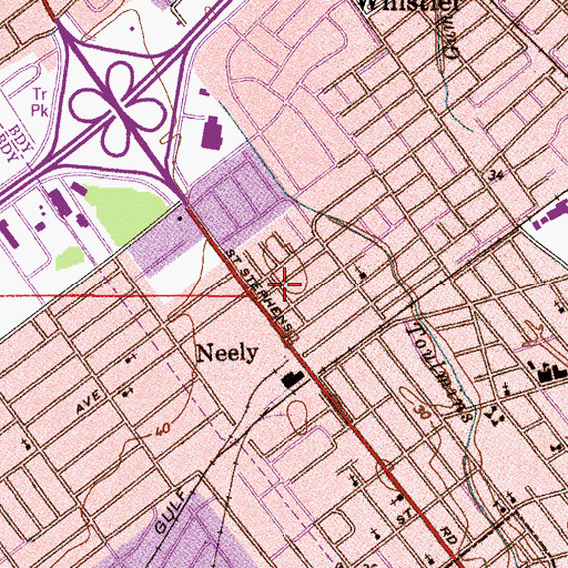 Topographic Map of Mission Church of God Pentecostal, AL