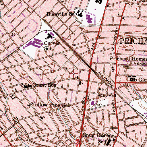 Topographic Map of Cedar Grove Baptist Church, AL
