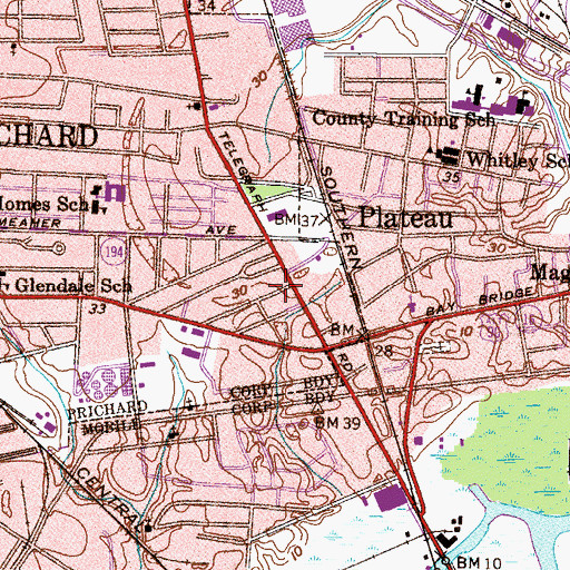 Topographic Map of Alpha and Omega Cathedral of Deliverance, AL