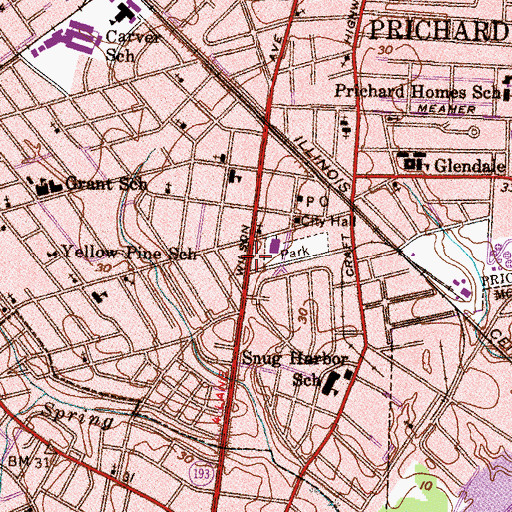 Topographic Map of Church of Life, AL