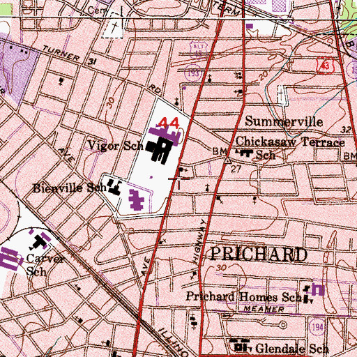 Topographic Map of Temple of Jerusalem Ministries, AL