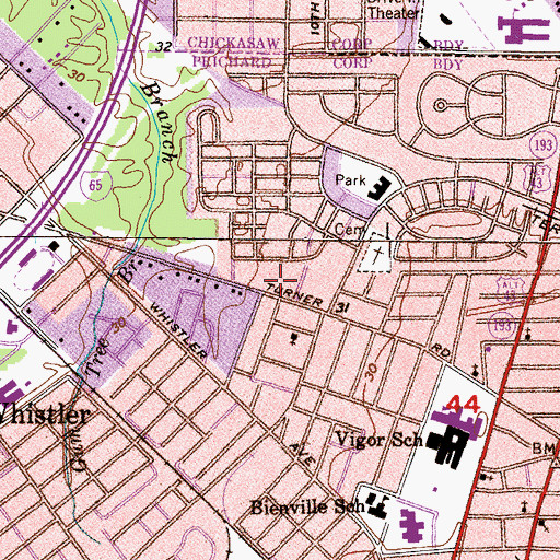 Topographic Map of Gospel Lighthouse Prophetic Deliverance Ministries, AL