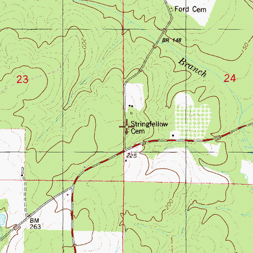 Topographic Map of Morris Cemetery, AL