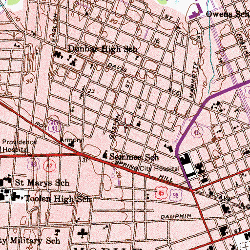 Topographic Map of Step of Faith Church, AL