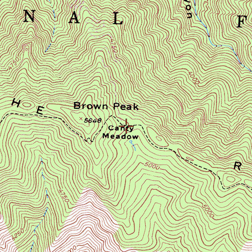 Topographic Map of Canty Meadow, CA