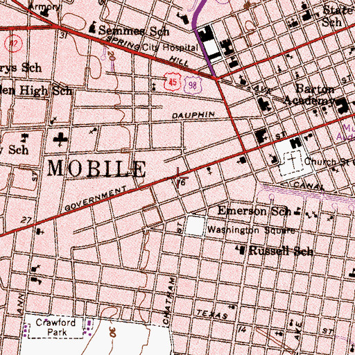 Topographic Map of Inner City Church of Christ, AL