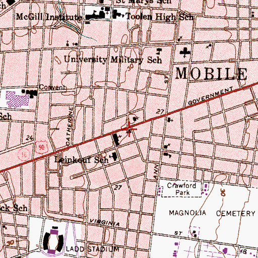 Topographic Map of Living Word Christian Center, AL