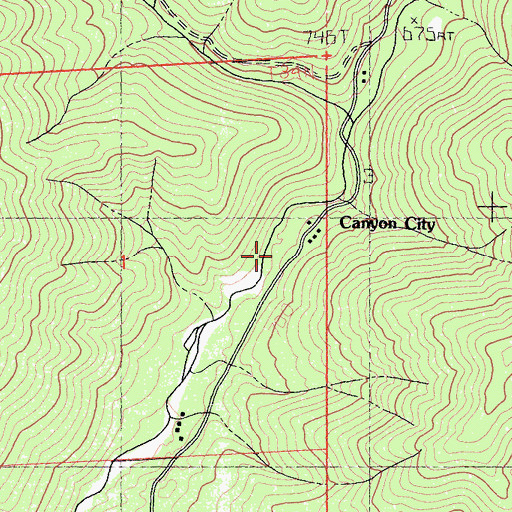 Topographic Map of Canyon City, CA