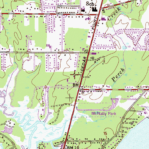 Topographic Map of South Side Church of Christ, AL