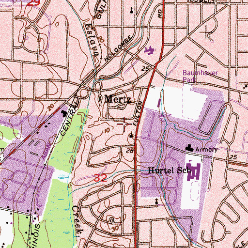 Topographic Map of Central Baptist Church, AL