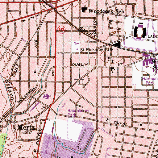 Topographic Map of First Church of Our Lord Jesus Christ, AL